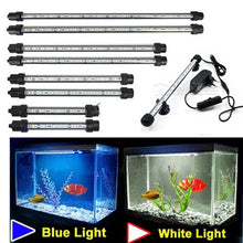 Load image into Gallery viewer, Aquarium Fish Tank 9/12/15/21 LED Light Blue/White 18/28/38/48CM Bar Submersible Waterproof Clip Lamp Decor EU Plug